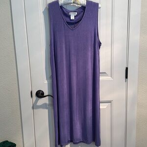 Coldwater Creek Lavender maxi length shift dress with matching over jacket. 2X